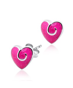 Enamel Heart Stud Earring STE-104